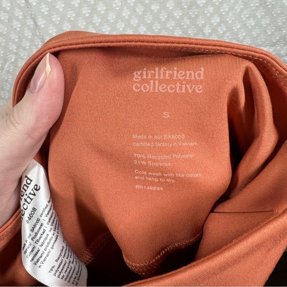 Girlfriend Collective Orange High Rise Leggings - Picture 5 of 6